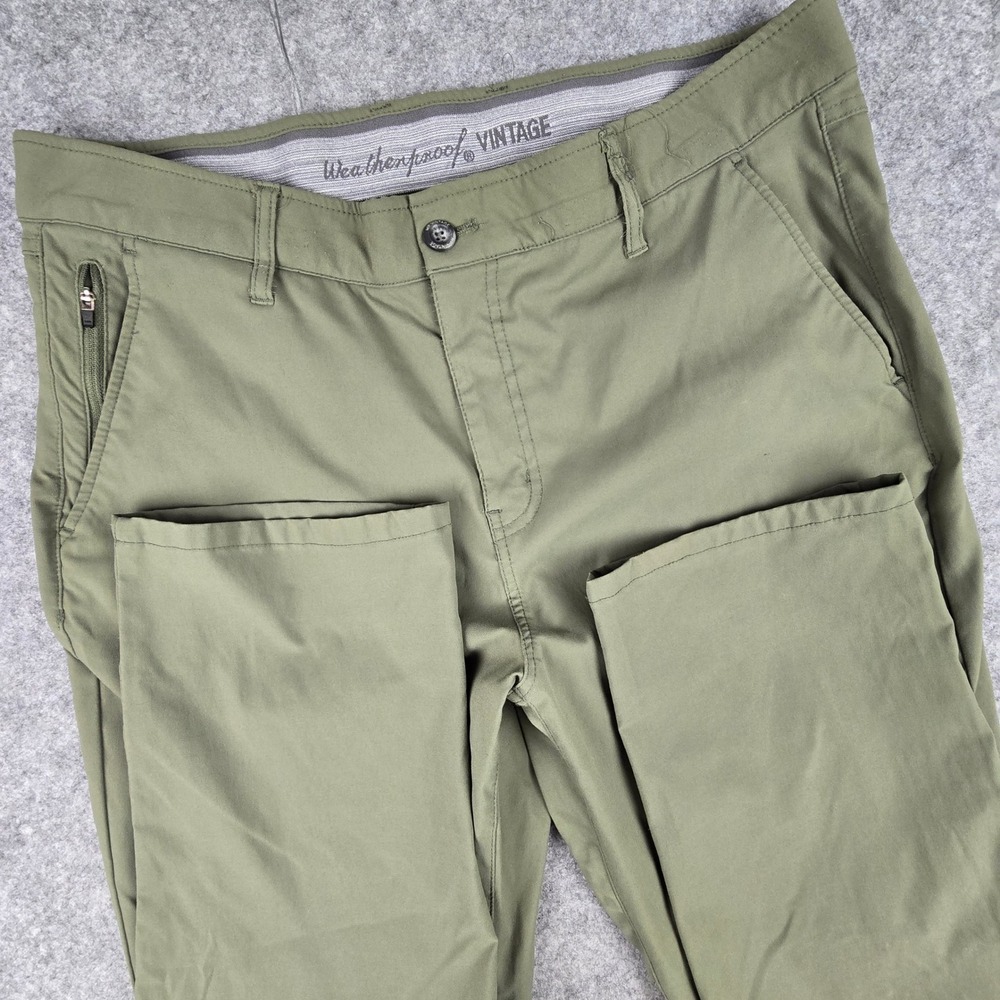 Weatherproof Vintage Pants Mens 38x30 Green Stretch Nylon Tech Hiking Utility